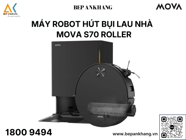 Máy Robot hút bụi lau nhà  MOVA S70 Roller - Hệ thống giặt nóng 80°C tại trạm sạc đa năng